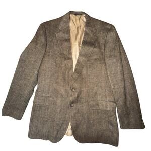 The Polo University Club by Ralph Lauren Brown Herringbone Wool Blazer Sz 44”